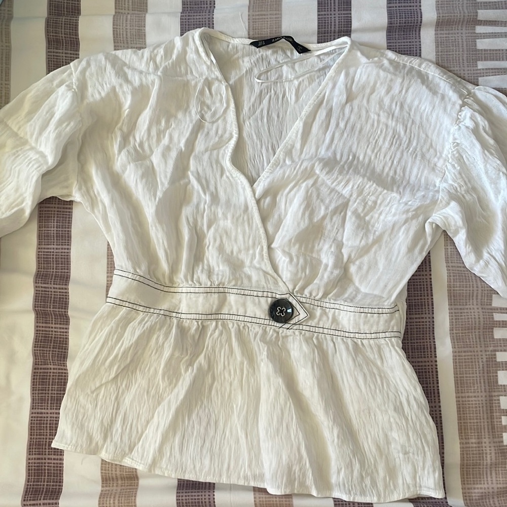 Zara white blouse